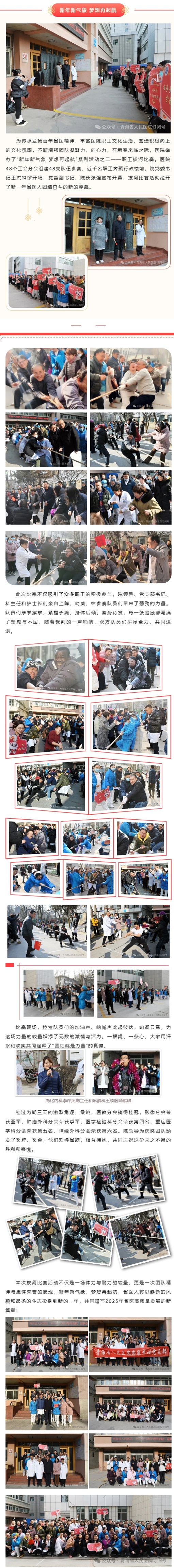【凝心聚力】“新年新气象 梦想再起航”—青海省人民医院迎新春职工拔河比赛圆满落幕